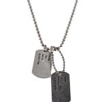 SIX MAN silberne Kugel Kette mit zwei Dog-Tag Anhängern / Hundemarke (275-210) B00M1RPF5A