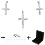 EYS Damen-Schmuckset Kreuze 925 Sterling Silber Kristalle inkl. Kette weiß im Etui B00K3VZQ14