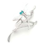 Glamorousky Libelle Brosche Mit Gr&uuml;nen Und Silbernen Swarovski Elements -Kristallen (1271) B005J07TP0