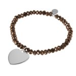 Bella Donna Damen-Armband 925 Sterling Silber kupferfarben mit Zugband Herzeinhänger 76440009 B00CI31OC0