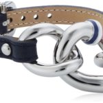 Tommy Hilfiger jewelry Damen-Armband Edelstahl Leder Emaille dunkelblau 2700410 B00ENUISJI