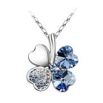 Le Premium Klee Halskette mit Swarovski Elements Crystal light sapphire weißvergoldet B00A3BPVPA