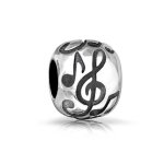 Bling Jewelry 925er Sterling-Silber rund um Musiknoten Charm Bead Passend zu Pandora B00AB2ZP84