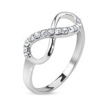 Coolbodyart Edelstahl Unisex Ring 7,5 mm breit silber Infinity Line Strass verfügbare Ringgrößen 47 (15) – 60 (19) B00OYX17RO