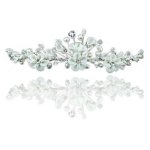 PreciousYou Hübsche Blumen Elfenbein Strass Kristall und Perle Hochzeit Brautschmuck Diadem Tiara B007JONQRO