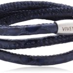 Viventy Unisex Armband Leder 3x gewickelt. in blau 59cm 764028 B00CFLKA9I