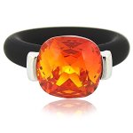 nobel schmuck Ring mit SWAROVSKI ELEMENTS – Silber Fireopal – Größe Variabel B002P828FU