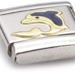 Nomination Composable Classic TIERE – WASSER Edelstahl, Email und 18K-Gold (Delphin) 030213 B003HEVXIE