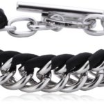 Dyrberg/Kern Damen Armband Versilbertes Metall schwarz 335177 B00HEYAGQS