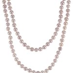 Valero Pearls Classic Collection Damen-Kette Hochwertige Süßwasser-Zuchtperlen in ca.  6 mm Oval rosé     120 cm   340231 B002OL2ISU
