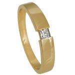 Bella Donna Damen-Ring 585 Gelbgold 1 Diamant Princess 0.15 ct. B004G6YV7M