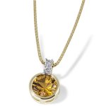 Goldmaid Damen-Halskette 9 Karat 375 Gelbgold 1 Citrin 2 Diamanten 0,02 ct. Fa C2944GG375 B004CLZPWQ