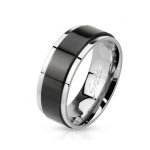Coolbodyart Unisex Edelstahl Ring silber schwarz Drehring hochglanz poliert verf&uuml;gbare Ringgr&ouml;&szlig;en 47 (15) – 72 (23) B00FLW7IZM
