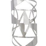 SIX "Ming" extrabreiter, silberner Armreif mit geometrischen Cut-Outs (358-367) B00J1XBVRI