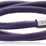Viventy Unisex Armband Leder 3x gewickelt. in violett 59cm 764043 B00FAHY74I