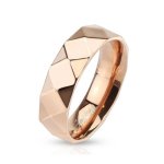 Coolbodyart Unisex Edelstahl Ring vergoldet rosegold Diamond Faceted 4mm breit hochglanz poliert verfügbare Ringgrößen 47 (15) – 57 (18) B00FS2G856