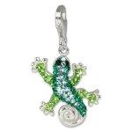 SilberDream Glitzer Charm Gecko grün Swarovski Kristalle SHINY Anhänger 925 Silber für Bettelarmbänder Kette Ohrring GSC302 B005GKX1N2