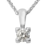 Bella Donna Damen-Collier 585 Weißgold 1 Diamant 0,22ct. getöntes Weiss Lupenrein 45 cm 107802 B008M1QSSC