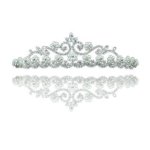 PreciousYou Atemberaubende Weiß Perle und Schimmernde Kristall Strass Vintage Uralt Blumen Diadem Tiara Brautschmuck B007JONTLW