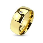 Coolbodyart Edelstahl Unisex Ring gold 6mm breit Classic Line mit Single Zirkonia verfügbare Ringgrößen 47 (15) – 69 (22) B00MB65JPW