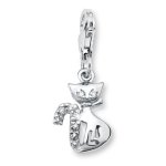 Amor Jewelry Damen-Charm Katze 925 Sterling Silber 395748 B00A1ZIM2C