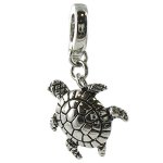 Quiges Fashion Jewellery Quiges, Eligo Charms Silver Plated Turtle für Viventy/Fossil 5mm Leather Armbands B005AKEZSS