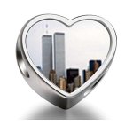 Rarelove New York Twin Towers Heart Photo Charm Beads B00FWPOU5Y