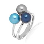 Pure Pearls Valero Pearls Damen-Ring Fashion Collection 925 Sterling Silber Süßwasser-Zuchtperlen pfauenblau 60020094 B008VLP7TO
