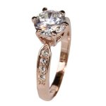 Fashion Plaza 2014 rosa gold plattiert Damen Modern Ring mit Kristall Schultern Modul R295 B00IUBNS2S