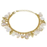 SIX "White Summer" goldenes Armband mit weißen Steinen und Perlen (382-166) B00KW9FQ94