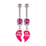 Metal Mafia Bauchnabelpiercing-Set BEST FRIENDS & HEART B00AU0WAHQ