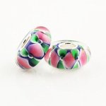 TAOTAOHAS Damen – European Armband Charms Beads, Sterling-Silber 925 mit grün, rosa Murano glas perlen, Reihen der Blütenblätter B00AGXFF5Q