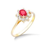 Miore Damen-Ring 9 Karat (375) Gelbgold rhodiniert Rubin MA9088ZR B00LMIGK12