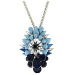 Sweet Deluxe Damen Halskette Metall rhodiniert Glas 45 cm silber/blau/hellblau 3066 B00GD6LX3I