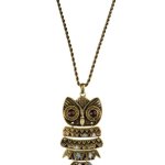 SIX antikgoldene Eulen Kette, Vintage, braun-blau-weiße Elemente (248-827) B00HEN0FO2