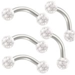 bodyjewelry 5er set 1,2mm 6mm Banane Curved Hantel tragus augenbrauenpiercing ear körperschmuck Stahl BIGM B00AH576B4