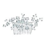 PreciousYou Kristall-Perlen Blumen Strass Sekt Hochzeit Abschlussball Braut Haarspange Haarkamm Brautschmuck Haarschmuck B007JONUJ8