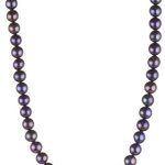 Bella Donna Damen Perlenkette 925/000 Silber Süßwasserzucht-Perlen schwarz 7,0 – 7,5 mm 43 cm 100902 B0049MHJ7M