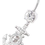 bodyjewelry bauchnabelpiercing banane ohrringe Chirurgenstahl mit Swarovski Kristalle Nautische Anker anh&auml;nger HABC B00JZNVZSE