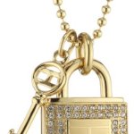 Tommy Hilfiger jewelry Damen-Halskette Edelstahl IP gold beschichtet mit Schloss/Schlüssel Swarovski-Kristalle weiß 2700459 B00ENUIZ3M