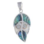 Bella Carina Damen Anh&auml;nger mit Shiva Auge und Abalone, Blatt, 925 Sterling Silber B00G2AEUDU