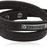Fossil Herren-Armband Leder braun gewickelt Druckknpfe 46 cm JF86571040 B005EOW4U6
