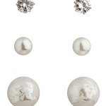 SIX 3er Set Ohrstecker Zirkonia Stein, Perle mit Verzierungen, Perle (206-163) B00NHPUK00