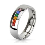 Coolbodyart Unisex Edelstahl Ring silber "Rainbow Zirkonia" verfügbare Ringgrößen 47 (15) – 69 (22) B00EI9F2N4