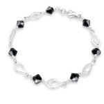 Elli Damen-Armband Schwarz 925 Silber Länge 19cm 0208150311_19 B0065U3M4U