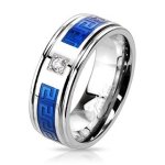 Coolbodyart Unisex Edelstahl Ring blau "Duo Tone Maze" Zirkonia verfügbare Ringgrößen 60 (19) – 69 (22) B00EI9E38E