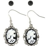 SIX "Halloween" 2er Set silberne Ohrringe mit Totenkopf / Skelett (388-212) B00NTWZE7U
