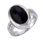 Celesta Damen-Ring 925 Sterling Silber Kristall schwarz + Zirkonia weiß Gr. 60 (19.1) 273270876-060 B00B4NI2VQ