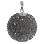 Bella Carina Damen Anhänger mit Kristall Elements 22 mm dunkler Diamant, 925 Sterling Silber B0069RZZ3A