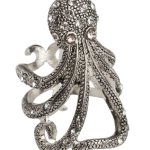 SIX "Sealover" silberner Ring mit Oktopus und Strasssteinen (377-645) B00JMEM9WW